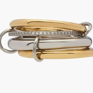 Rolling ring 4 layered gold plated and CZ mixed metals super chic size 8. BN